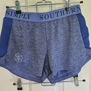 Simply Southern Blue Athletic Running Shorts Women's Sz S